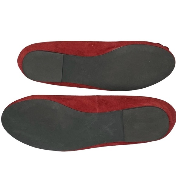 J. Jill red leather suede ballet flat with floral pompom on toe. Size‎ 9 - Picture 8 of 10